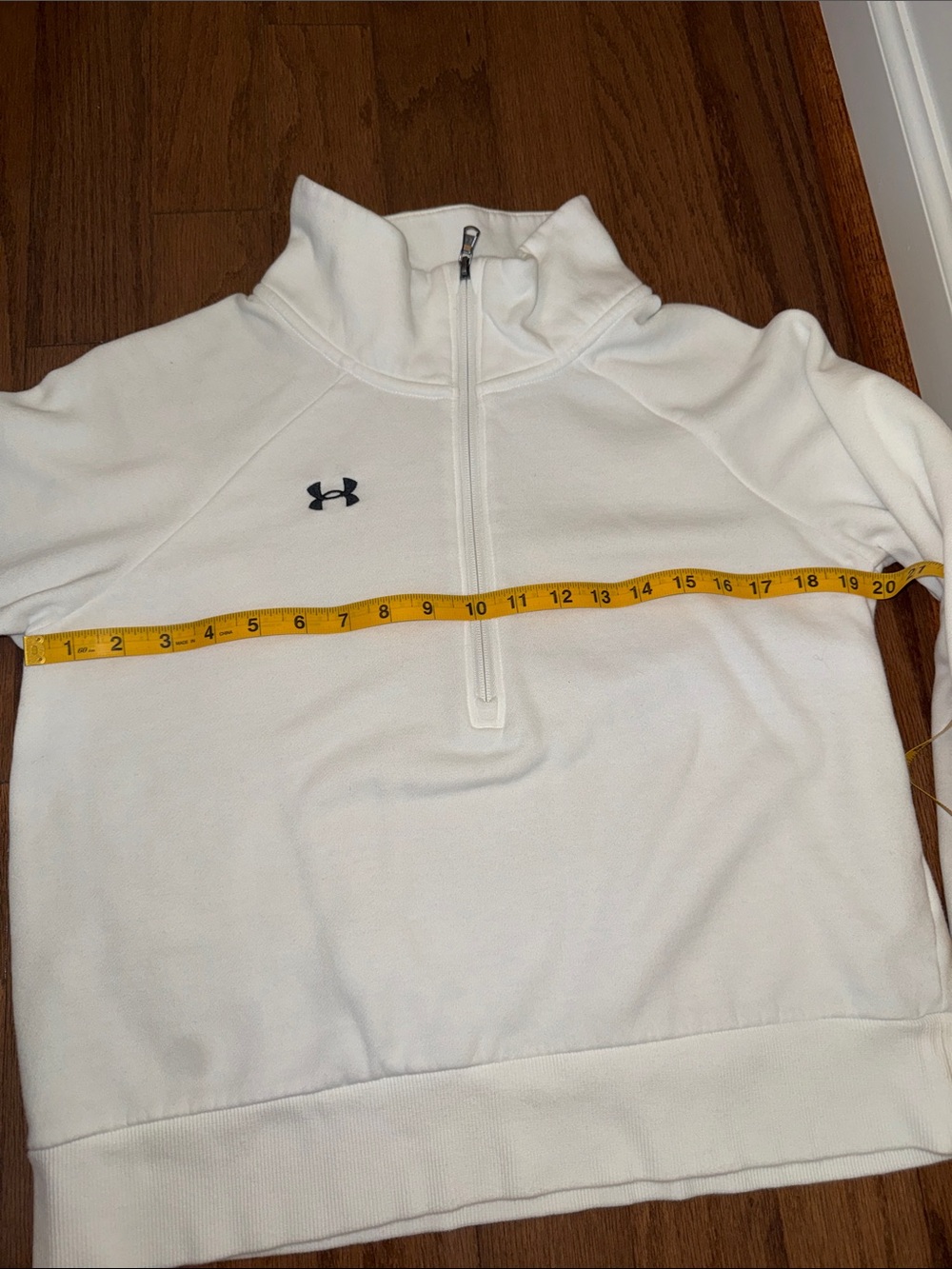 Under Armour White Half-Zip Pullover Sweatshirt Cold Weather Activewear - Picture 5 of 5